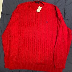 3XLT Red Cable Cord Sweater NWT